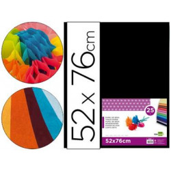 PAPEL SEDA LIDERPAPEL NEGRO 52X76 CM 18 GR PAQUETE DE 25 HOJAS