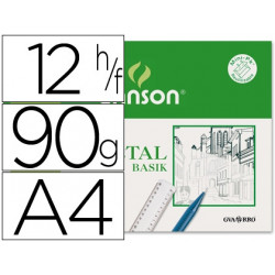 PAPEL VEGETAL GUARRO DIN A4 90-95 GR MINIPACK DE 12 HOJAS