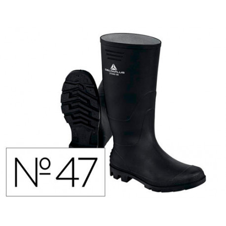 BOTAS DELTAPLUS DE SEGURIDAD STONE PVC NEGRO SUELA DE TACOS TALLA 47