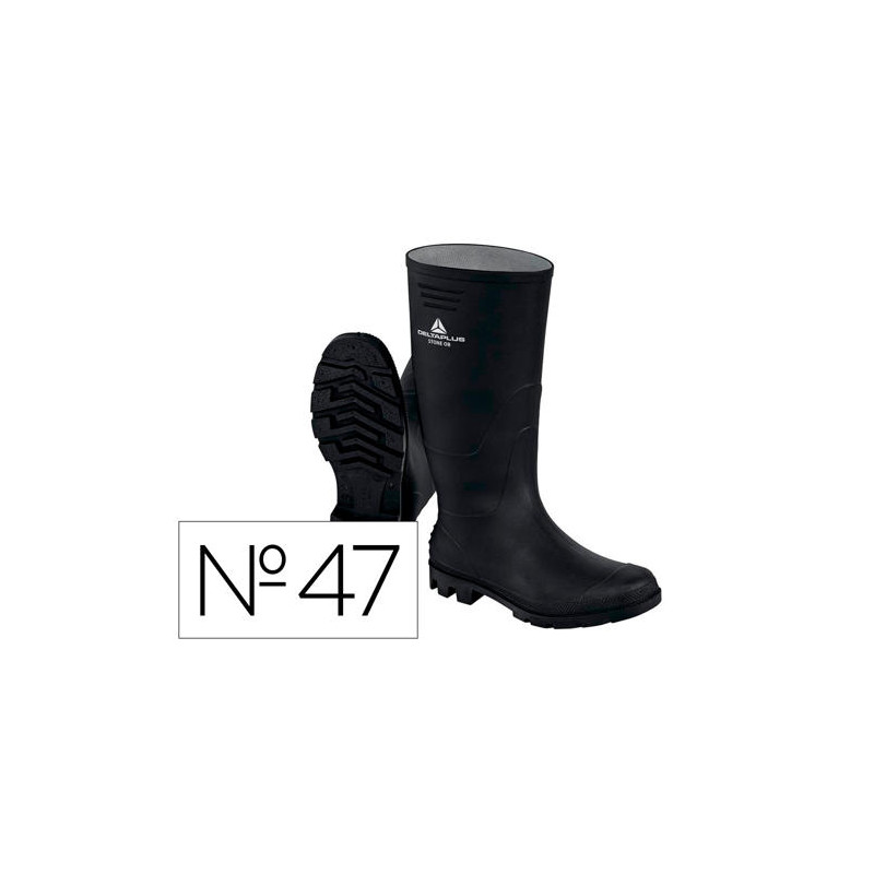 BOTAS DELTAPLUS DE SEGURIDAD STONE PVC NEGRO SUELA DE TACOS TALLA 47