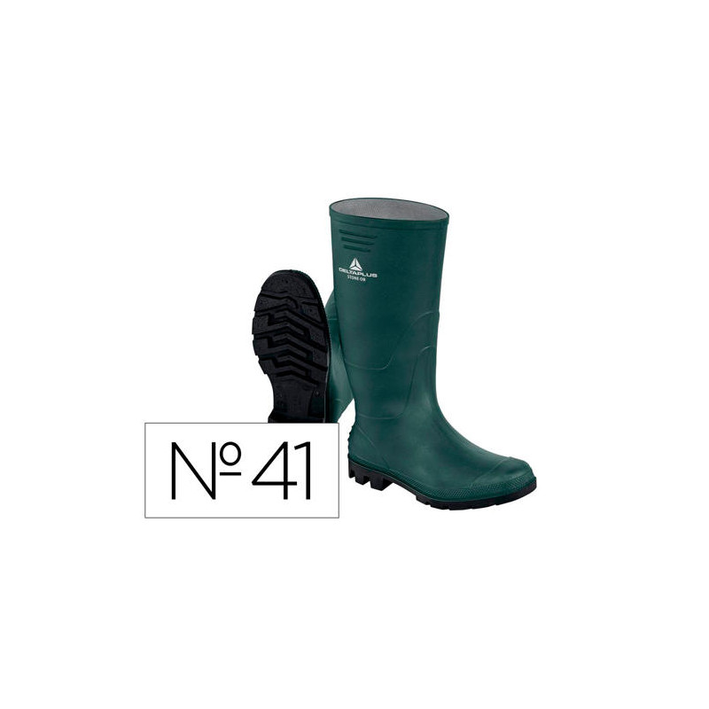 BOTAS DELTAPLUS DE SEGURIDAD STONE PVC VERDE SUELA DE TACOS TALLA 41