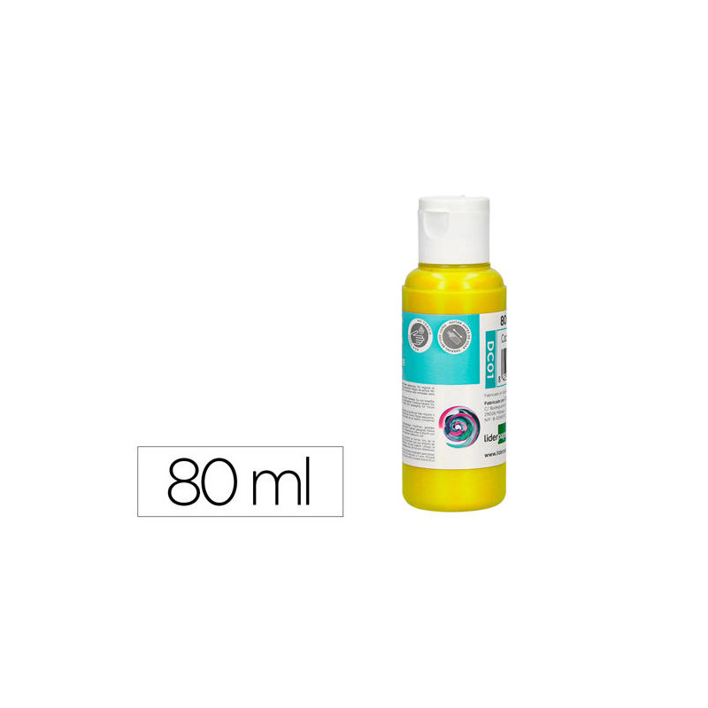 PINTURA ACRILICA LIDERPAPEL BOTE DE 80 ML AMARILLO