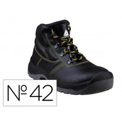 BOTAS DELTAPLUS DE SEGURIDAD PIEL CRUPON PIGMENTADA SUELA PU BI-DENSIDAD COLOR NEGRO TALLA 42