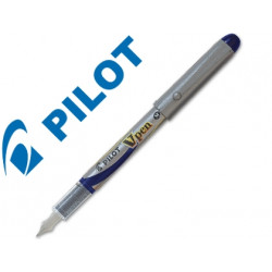 PLUMA PILOT V PEN SILVER DESECHABLE AZUL SVP-4ML