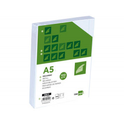 RECAMBIO LIDERPAPEL A5 100H 100G/M2 LISO DOBLE MARGEN 6 TALADROS