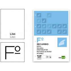 RECAMBIO LIDERPAPEL A4 100 HOJAS 60G/M2 LISO SIN MARGEN 4 TALADROS