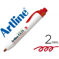 ROTULADOR ARTLINE CLIX PIZARRA EK-573A ROJO PUNTA RETRACTIL REDONDA 2 MM