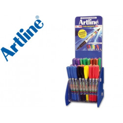 ROTULADOR ARTLINE MARCADOR PERMANENTE EK-041T DOBLE PUNTA 0,4 Y 1 MM EXPOSITOR DE 72 UNIDADES COLORE