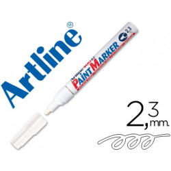 ROTULADOR ARTLINE MARCADOR PERMANENTE EK-400 XF BLANCO PUNTA REDONDA 2.3 MM METAL CAUCHO Y PLASTICO