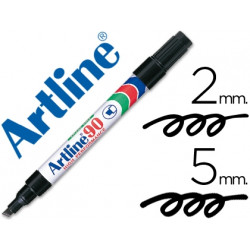 ROTULADOR ARTLINE MARCADOR PERMANENTE EK-90 NEGRO -PUNTA BISELADA 5 MM -PAPEL METAL Y CRISTAL