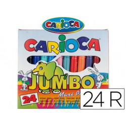 ROTULADOR CARIOCA JUMBO PUNTA GRUESA ESTUCHE DE 24 UNIDADES COLORES SURTIDOS