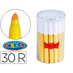 ROTULADOR CARIOCA JUMBO AMARILLO PUNTA GRUESA BOTE DE 30 UNIDADES