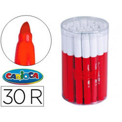 ROTULADOR CARIOCA JUMBO ROJO PUNTA GRUESA BOTE DE 30 UNIDADES