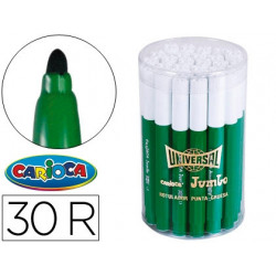 ROTULADOR CARIOCA JUMBO VERDE PUNTA GRUESA BOTE DE 30 UNIDADES