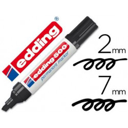 ROTULADOR EDDING MARCADOR PERMANENTE 500 NEGRO PUNTA BISELADA 7 MM RECARGABLE