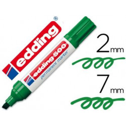 ROTULADOR EDDING MARCADOR PERMANENTE 500 VERDE PUNTA BISELADA 7 MM