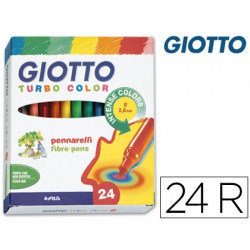 ROTULADOR GIOTTO TURBO COLOR CAJA DE 24 COLORES LAVABLES CON PUNTA BLOQUEADA