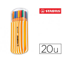 ROTULADOR STABILO PUNTA DE FIBRA POINT 88 ZEBRUI ESTUCHE DE 20 UNIDADES COLORES SURTIDOS