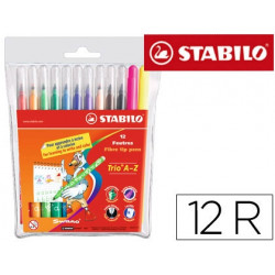 ROTULADOR STABILO TRIO A-Z BOLSA DE 12 UNIDADES COLORES SURTIDOS