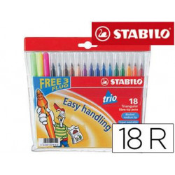 ROTULADOR ESCOLAR STABILO TRIO A-Z BOLSA DE 18 UNIDADES COLORES SURTIDOS