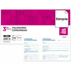 TALONARIO LIDERPAPEL COMUNIDAD TRES DEL FOLIO 106 -CON IVA