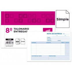 TALONARIO LIDERPAPEL ENTREGAS 8 ORIGINAL T128 APAISADO