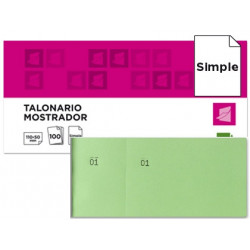 TALONARIO LIDERPAPEL MOSTRADOR 50X110 MM TL12 VERDE CON MATRIZ