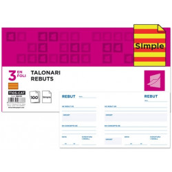 TALONARIO LIDERPAPEL RECIBOS 3/F ORIGINAL T105 CON MATRIZ TEXTO EN CATALAN