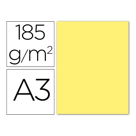 CARTULINA GUARRO DIN-A3 AMARILLO 185GRS.