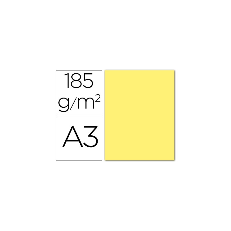 CARTULINA GUARRO DIN-A3 AMARILLO 185GRS.