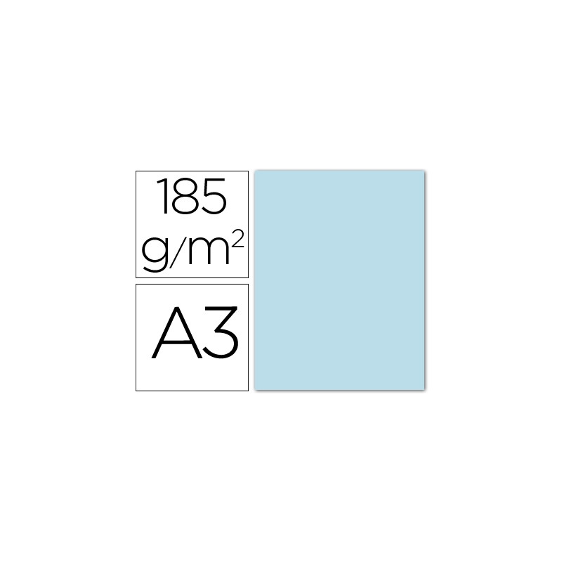 CARTULINA GUARRO DIN-A3 AZUL CIELO 185GRS.