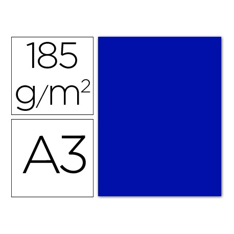 CARTULINA GUARRO DIN-A3 AZUL ULTRAMAR 185GRS.