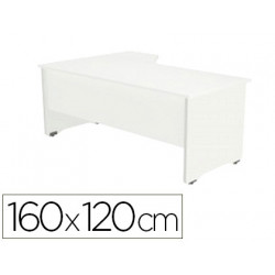 MESA ROCADA SERIE WORK 160X120 CM DERECHA ACABADO AW04 BLANCO/BLANCO