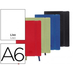 LIBRETA LIDERPAPEL SIMIL PIEL A6 120 HOJAS 70G/M2 LISO COLORES SURTIDOS