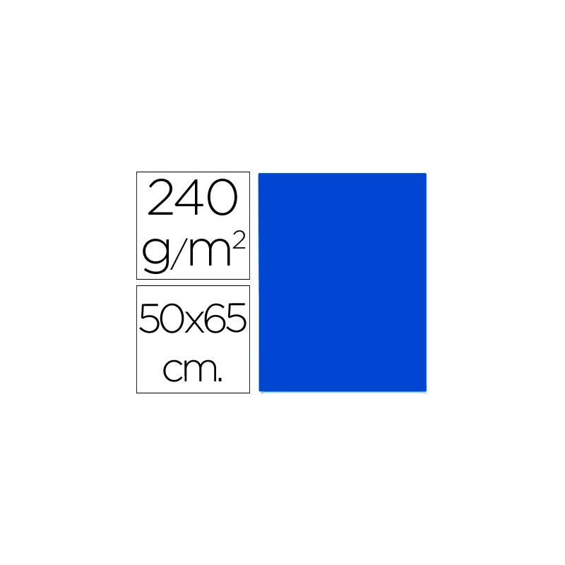 CARTULINA LIDERPAPEL 50X65 CM 240 G/M2 AZUL ZAFIRO