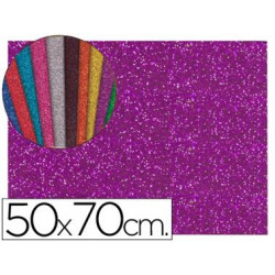 GOMA EVA CON PURPURINA LIDERPAPEL 50X70CM 60G/M2 ESPESOR 2MM VIOLETA