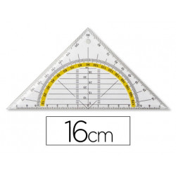 ESCUADRA LIDERPAPEL GEOMETRIA 16 CM PLASTICO CRISTAL