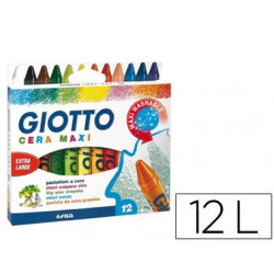 LAPICES CERA GIOTTO MAXI CAJA DE 12 COLORES SURTIDOS