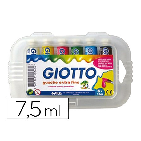 TEMPERA GIOTTO 7,5 ML ESTUCHE 6 COLORES SURTIDOS