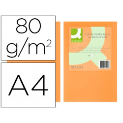 PAPEL COLOR Q-CONNECT DIN A4 80GR NARANJA NEON PAQUETE DE 500 HOJAS