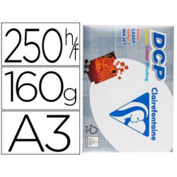 PAPEL FOTOCOPIADORA CLAIREFONTAINE DIN A3 160 GRAMOS PAQUETE DE 250 HOJAS