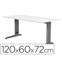 MESA DE OFICINA ROCADA METAL 2000AC04 ALUMINIO /BLANCO 120X60 CM