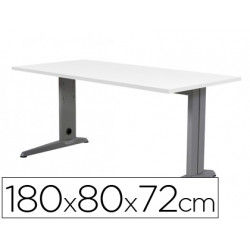 MESA DE OFICINA ROCADA METAL 2003AC04 ALUMINIO /BLANCO 180X80 CM