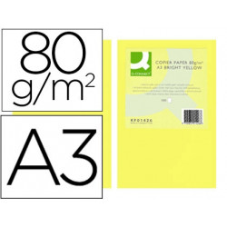 PAPEL COLOR Q-CONNECT DIN A3 80 GR AMARILLO INTENSO PAQUETE DE 500 HOJAS