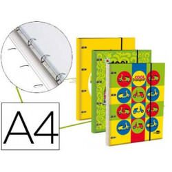 CARPETA LIDERPAPEL DINA4 FORRA DA CON RECAMBIO 120H 70GR 5MM 4 AN REDONDAS 20MM CIERRE GOMAFANTASIA 