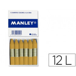 LAPICES CERA MANLEY UNICOLOR OCRE MADERA N.64 CAJADE 12 UNIDADES