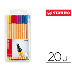 ROTULADOR STABILO PUNTA DE FIBRA POINT 88 ESTUCHE DE 20 UNIDADES COLORES SURTIDOS