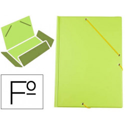 CARPETA LIDERPAPEL GOMAS PLASTICO FOLIO SOLAPAS COLOR VERDE