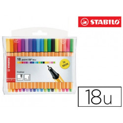 ROTULADOR STABILO PUNTA DE FIBRA POINT 88 MINI ESTUCHE DE 18 UNIDADES COLORES SURTIDOS