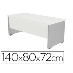 MESA OFICINA ROCADA SERIE WORK 140X80 CM ACABADO AB04 ALUMINIO/BLANCO